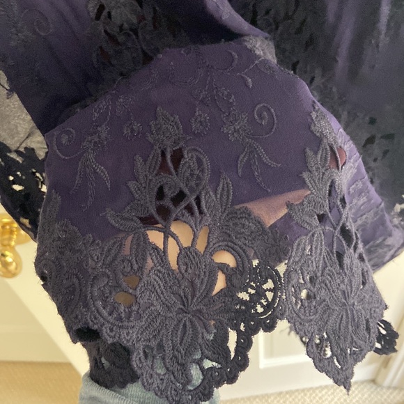 Elie Tahari Royal Purple Lace Sheer Dress - Picture 6 of 11